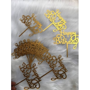 Plastic Happy Birthday Topper (10pcs)
